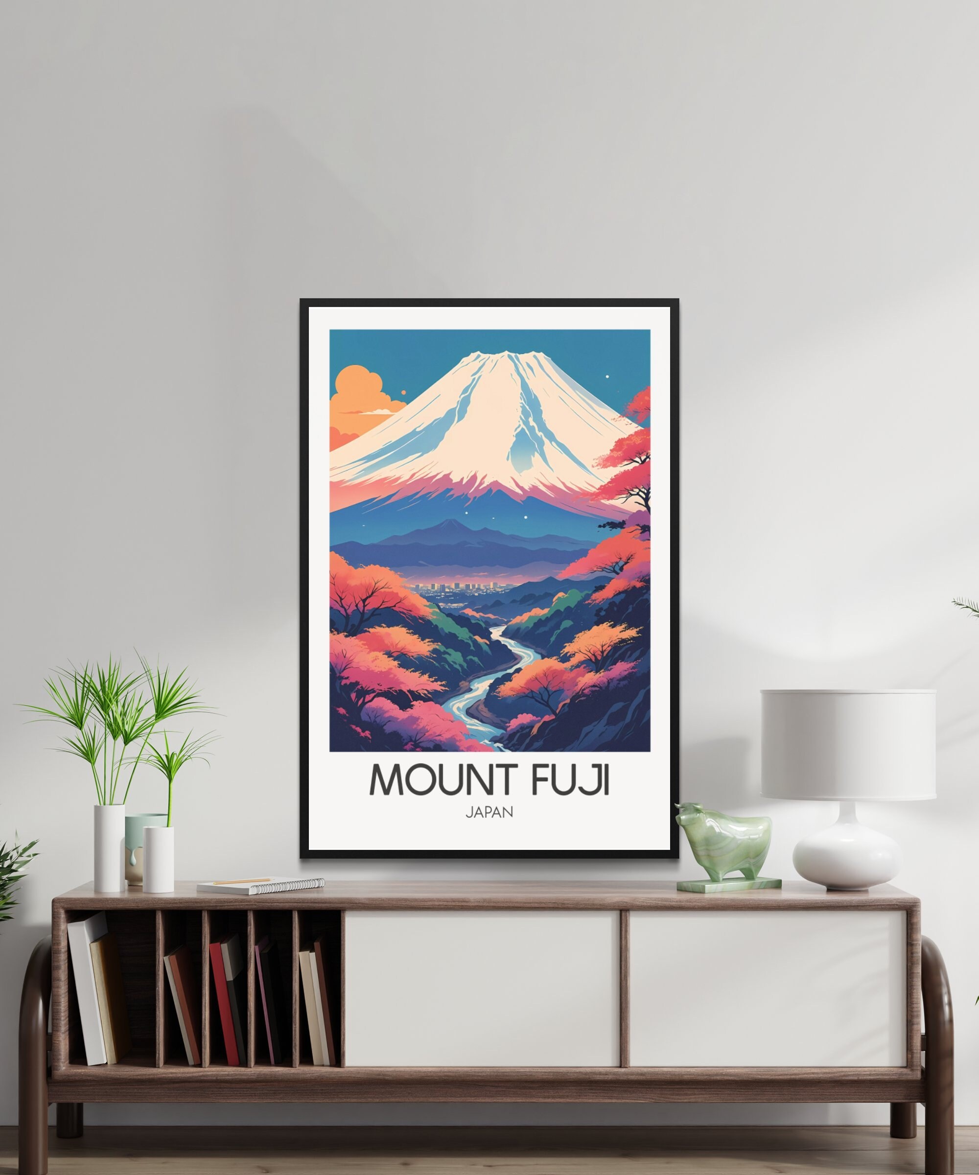 Retro Mount Fuji Wall Art, Vintage Japan Poster, Nostalgic Travel Print ...