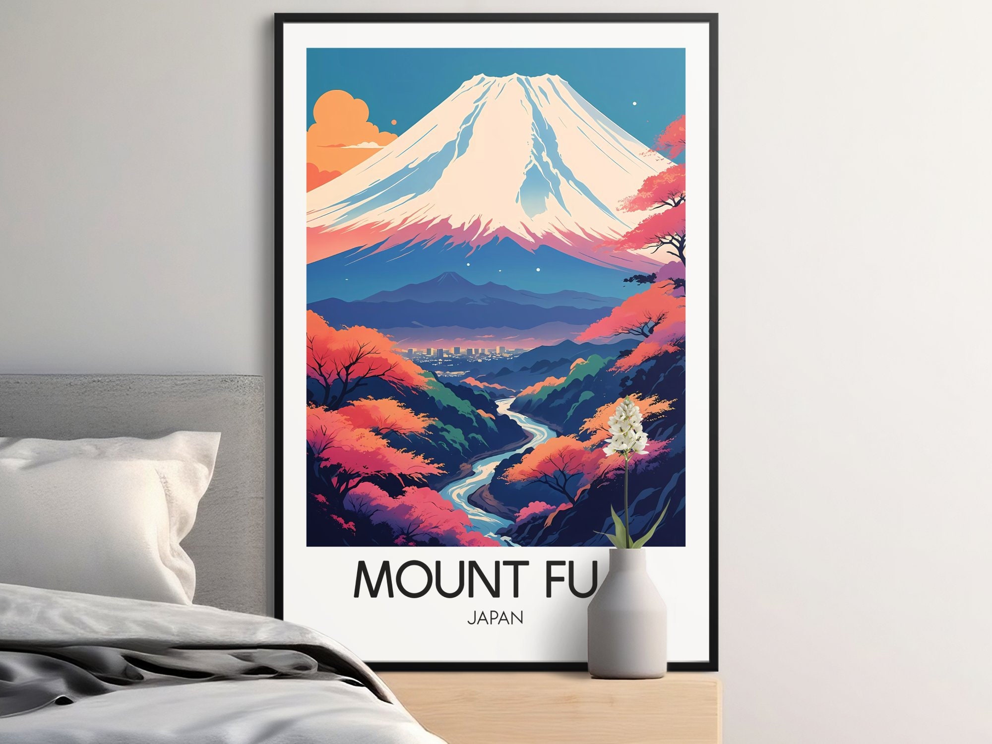 Retro Mount Fuji Wall Art, Vintage Japan Poster, Nostalgic Travel Print ...