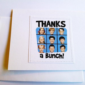 Retro thank you card. Thanks a Bunch. The Brady Bunch 70s tv show. image 2