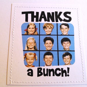 Retro thank you card. Thanks a Bunch. The Brady Bunch 70s tv show. image 1