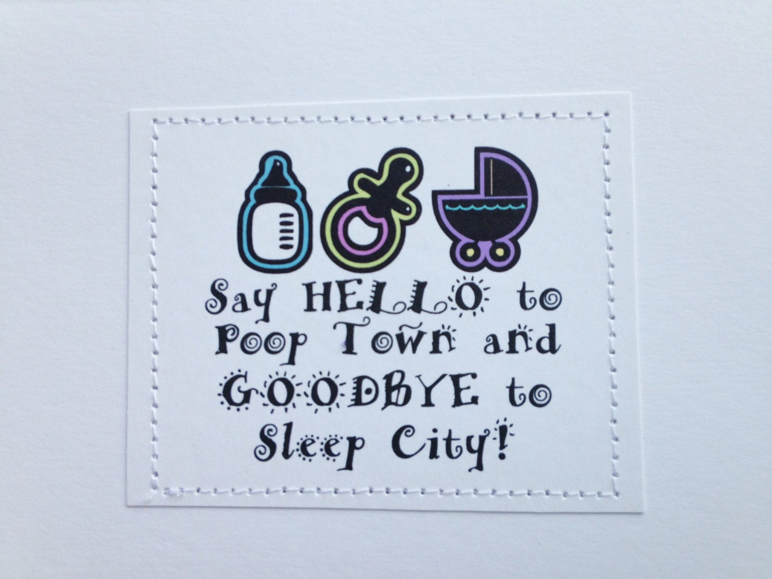 Funny Handmade New Baby Card Say Hello To Poop Town And Etsy