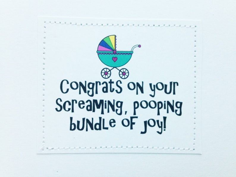 Funny handmade card for a new baby. Congrats on your screaming | Etsy