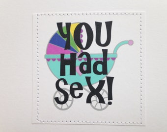 Funny congratulations on your pregancy or new baby card.