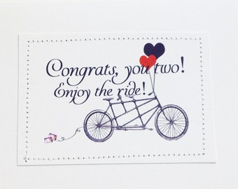 Sweet wedding card for bicycle lovers. Enjoy the ride.