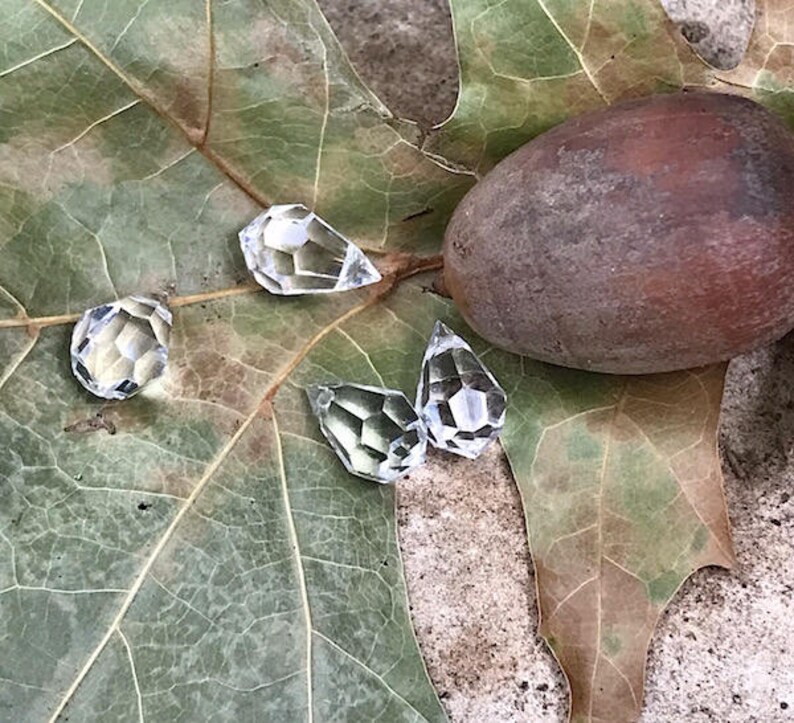 4 Czech Crystal Clear Glass Teardrop Briolette, 6x10mm-Bastet's Beads image 1