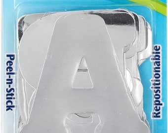 ArtSkills Jumbo Foil 4" Silver Poster Letters Plus Glue Stick, 52- Letters (PA-2052)