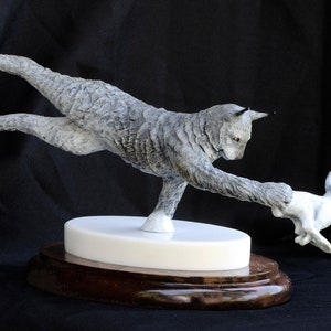 Bronze Sculpture S/N Limited Edition  &quot;Hare Late For Dinner &quot;  Lynx and Snowshoe Hare