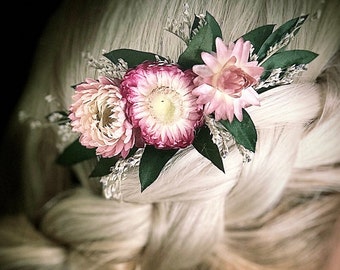 Floral hair comb