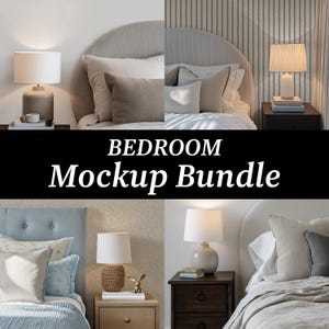 Mockup Bundle, Bedroom Wallpaper Mockup, PSD Wallpaper Mockup, Interior Design Mockup, Wall Mockup, PSD Mockup, Bedroom Mockup, Neutral Room