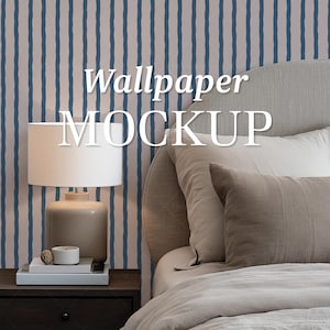Bedroom Wallpaper Mockup, Neutral Interior Design Mockup, PSD Wallpaper Mockup, PSD Neutral Room Mockup, Bedroom Wall Mockup, Pattern Mockup