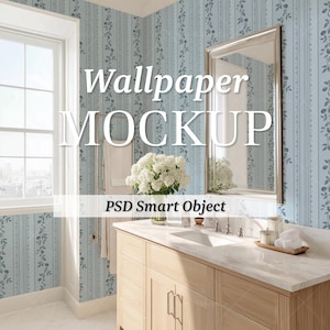 Maquette de papier peint de salle de bain, Maquette d'intérieur de salle de bain, Objet intelligent, Maquette de motif, Mur blanc