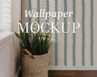 Real Photography Mockup | Living Room Wallpaper Mockup | Natural Light Interior | PSD Smart Object