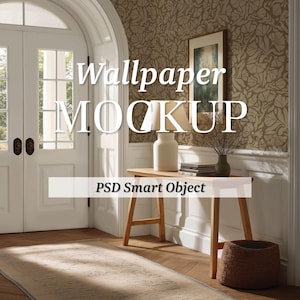 Entry way Interior Wallpaper Mockup, Hallway Mockup, Frame Mockup, Digital Download, Smart Object