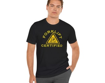 Forklift-gecertificeerd unisex jersey T-shirt met korte mouwen