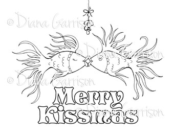 Merry Kissmas Digi Digital Stamp