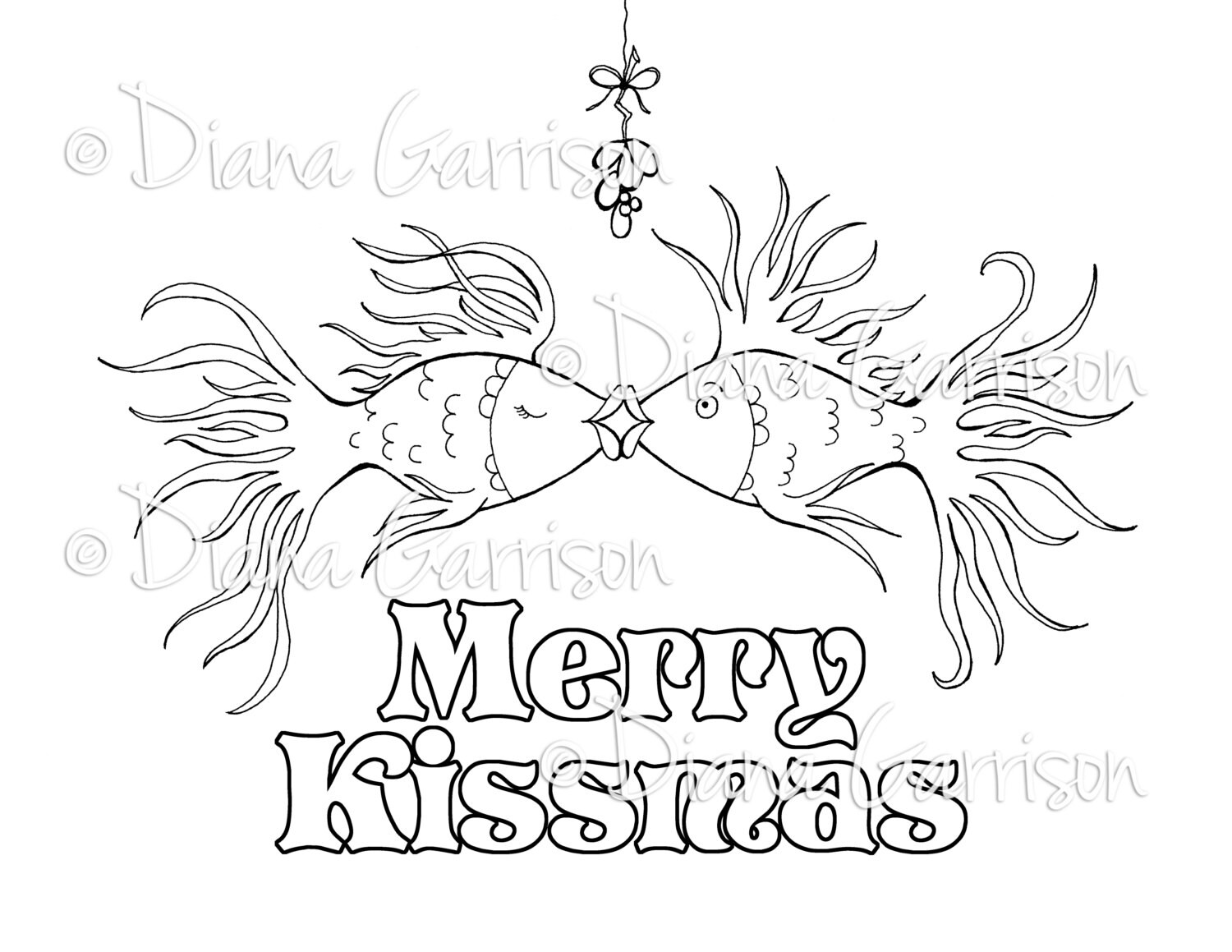 Merry Kissmas Digi Digital Stamp - Etsy