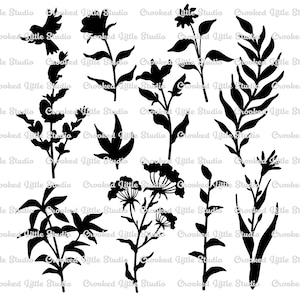 Ensemble de plantes 3 - fichiers numériques masques et pochoirs SVG DXF JPG plantes oiseau couches d'impression gel de découpe fichiers coupés à la machine