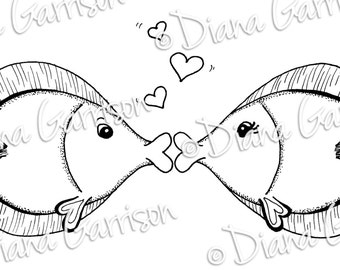 Kissy Fish Digi Digital Stamp