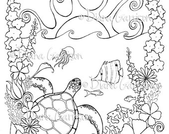 Tropical Vacation Digi Digital Stamp