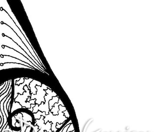 Whimsical Dragonfly Border Digi Digital Stamp