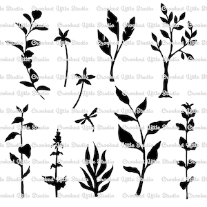 Original Pflanzen Set 1 - Digitale Dateien Masken und Schablonen SVG DXF JPG Pflanzen Libelle Geldrucken Schichten Schneidedatei