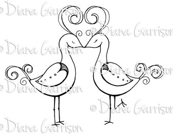 Love Birds Digi Digital Stamp