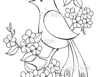 Pretty Bird Digi Digital Stamp