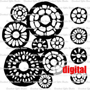 Petits cercles tordus - Fichiers numériques masques et pochoirs svg dxf jpg png cercles couches d'impression gel découpe fichiers découpés à la machine