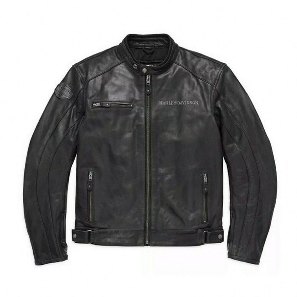 Blouson homme Harley Davidson CUIR Skull Reflective Jacket Blouson motard en cuir