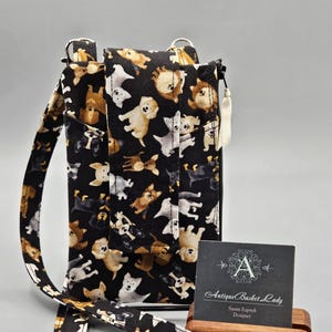 Bolso bandolera con diseño de perro, bolso para celular, bolso bandolera para celular, bolso bandolera para teléfono, bolso de mano bandolera de viaje, porta pasaporte