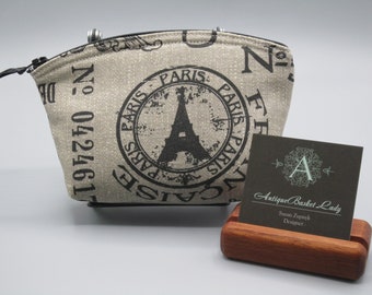Eiffel Tower Essential Oil Case Cosmetic Bag Clutch  Purse  Made in the USA Small Camera Bag Antiquebasketlady Gift for her