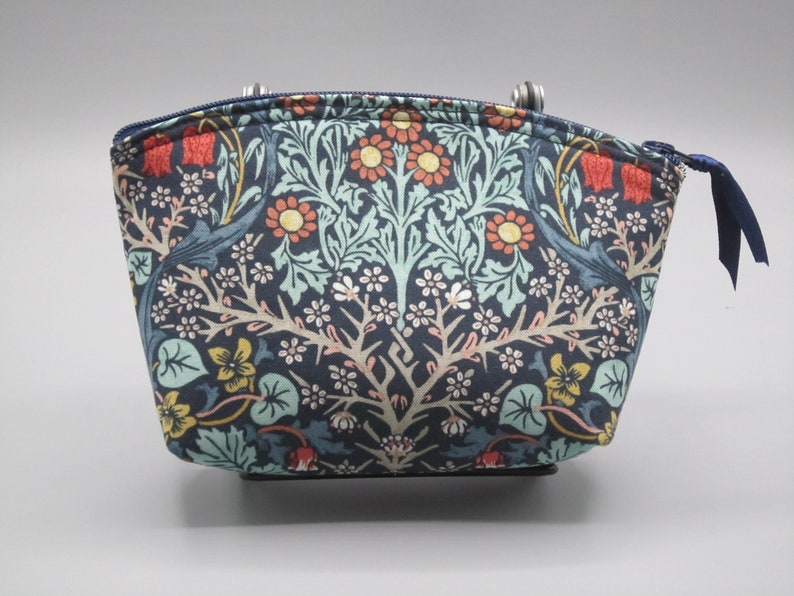 William Morris Inspired Granada Blackthorn Small Clutch, Cosmetic Bag, Clutch, Purse, Essential Oil Case image 3