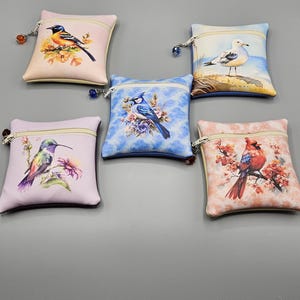 Monedero de vinilo con forma de pájaro Monedero con forma de pájaro Monedero con cremallera Cartera de vinilo de cuero vegano Estuche para tarjetas de regalo
