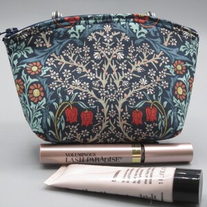 William Morris Inspired Granada Blackthorn Small Clutch, Cosmetic Bag, Clutch, Purse, Essential Oil Case image 2