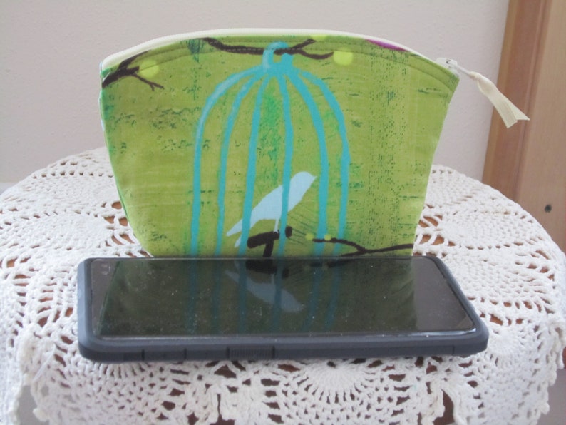 Bird Clutch Bird Cosmetic Bag  Purse  Bird Lover Gift Bird image 2