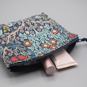 William Morris Inspired Granada Blackthorn Small Clutch, Cosmetic Bag, Clutch, Purse, Essential Oil Case image 4