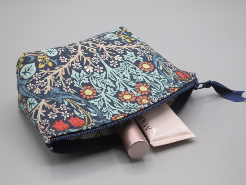 William Morris Inspired Granada Blackthorn Small Clutch, Cosmetic Bag, Clutch, Purse, Essential Oil Case image 4