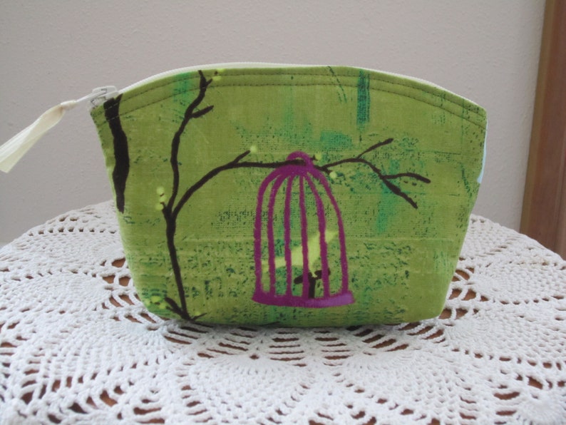 Bird Clutch Bird Cosmetic Bag  Purse  Bird Lover Gift Bird image 0