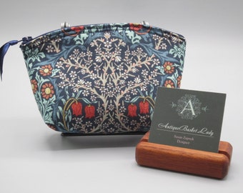 William Morris Inspired Granada Blackthorn Small Clutch, Cosmetic Bag, Clutch, Purse, Essential Oil Case