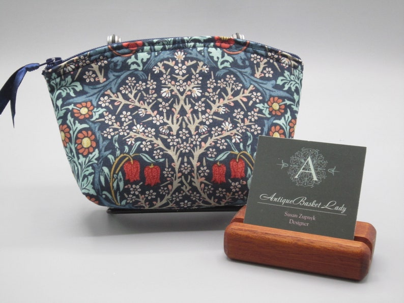 William Morris Inspired Granada Blackthorn Small Clutch, Cosmetic Bag, Clutch, Purse, Essential Oil Case image 1