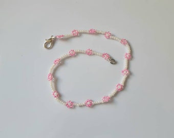 Pink and white flower anklet, daisies, beach, summer