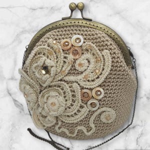 Pequeño bolso de ganchillo dama de honor embrague fiesta embrague bolso de pedrería pequeño bolso vintage beso cerradura bolso azul bolso de marco de noche mini bolso