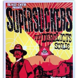 Supersuckers and Derelicts hand printed poster image 1
