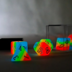 Rainbow Adventurer Rainbow Glowing Dice image 1