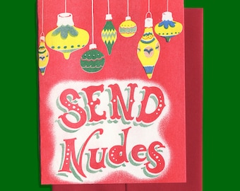 Send Nudes Risograph Holiday Card