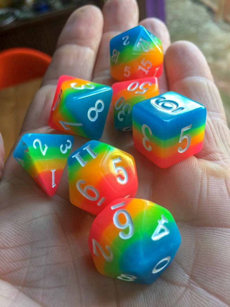 Rainbow Adventurer Rainbow Glowing Dice image 4