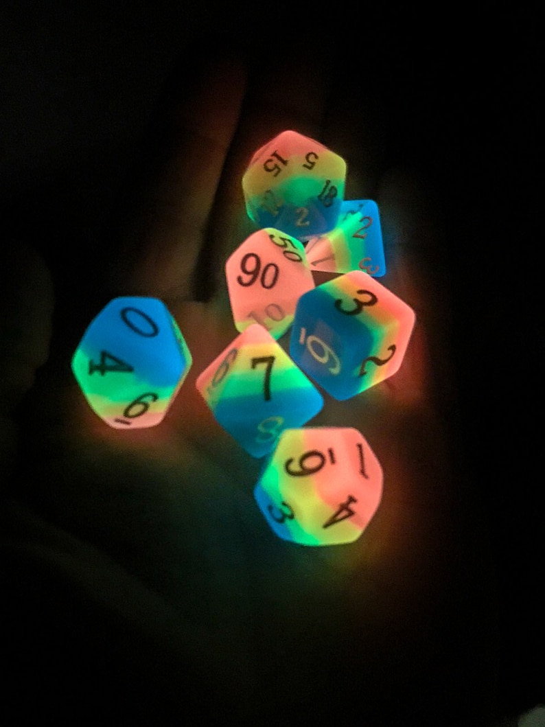 Rainbow Adventurer Rainbow Glowing Dice image 5