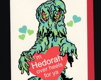 Hedorah 80's style valentine card