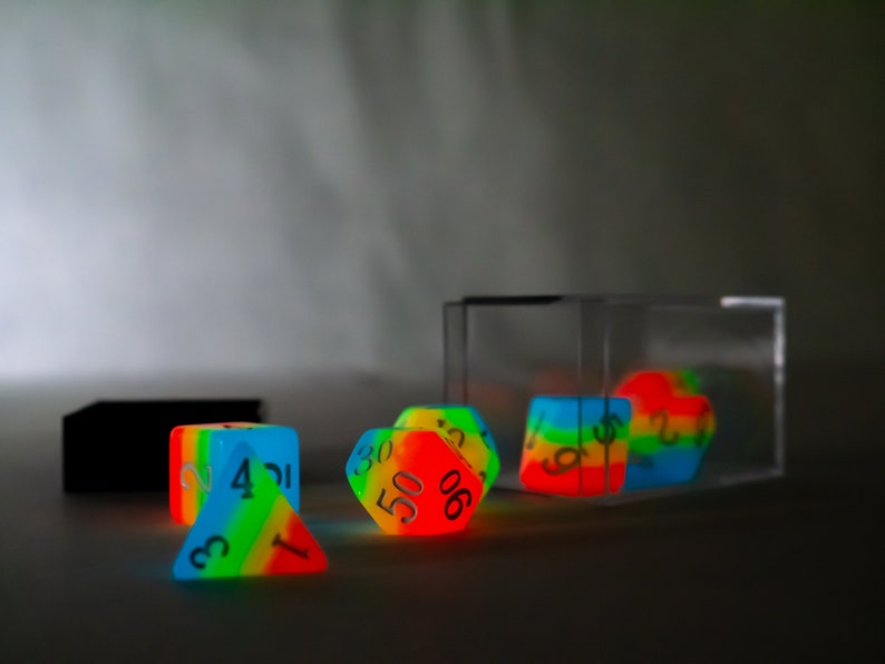 Rainbow Adventurer Rainbow Glowing Dice image 1