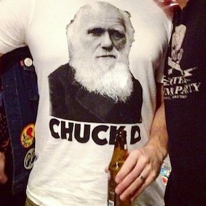 Chuck D Charles Darwin Tshirt Bianco